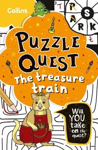 Book cover of 'The Treasure Train: Solve More Than 100 Puzzles in This Adventure Story for Kids Aged 7+ (Puzzle Quest)'