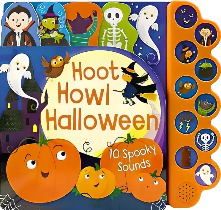 Book cover of 'Hoot Howl Halloween 10-Button Sound Book for Little Trick-Or-Treaters'