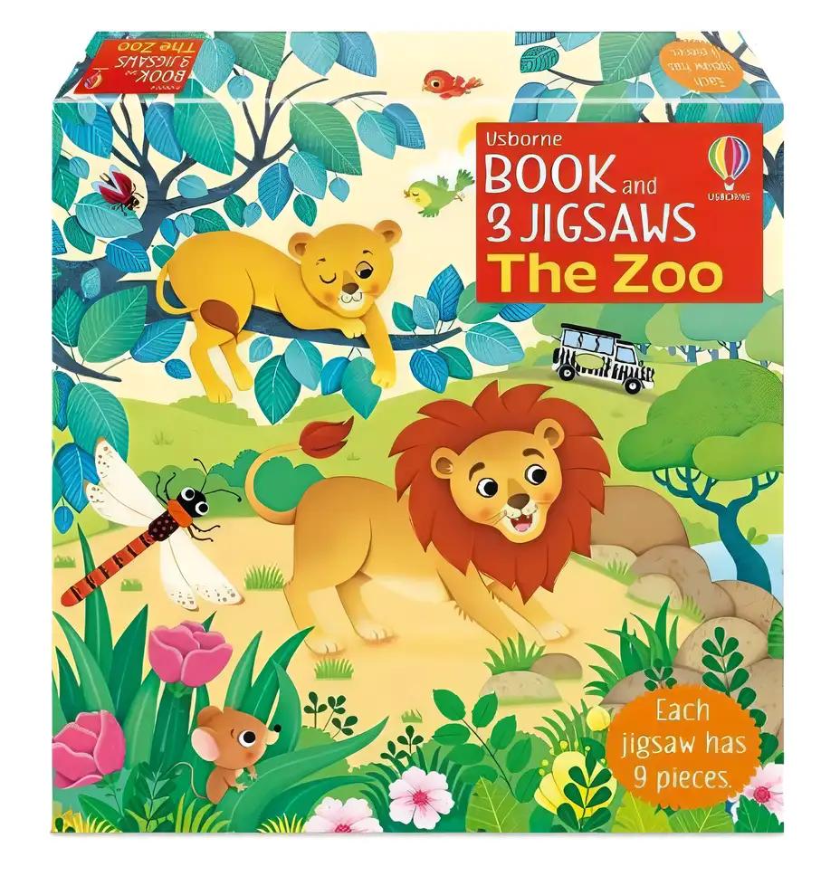 Usborne Book and 3 Jigsaws: The Zoo