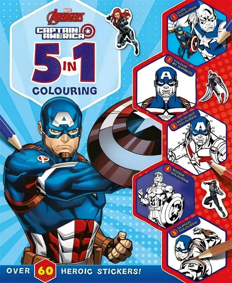 Marvel Avengers Captain America: 5 in 1 Colouring