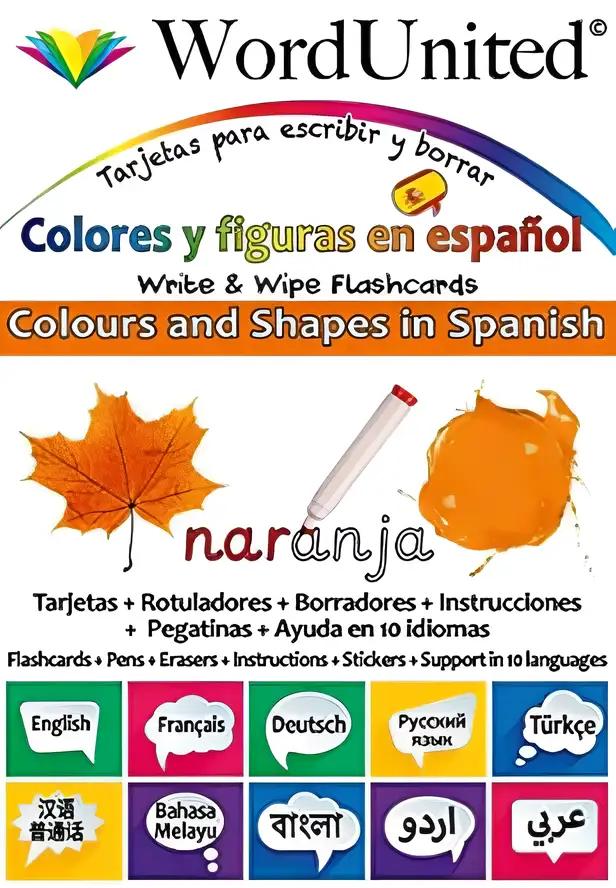 Colours and Shapes in Spanish: Write & Wipe Flashcards