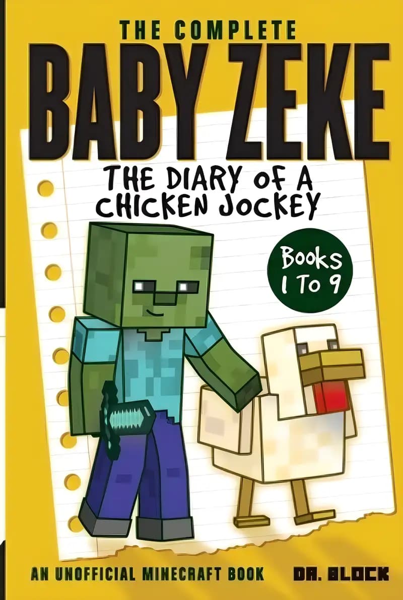 Book cover of 'The Complete Baby Zeke: The Diary of a Chicken Jockey, Books 1 to 9 (an unofficial Minecraft book) (1) (Collected Baby Zeke)'