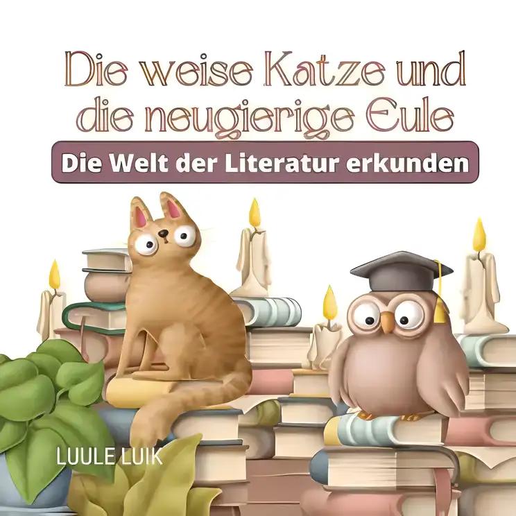 Die weise Katze und die neugierige Eule: Die Welt der Literatur erkunden