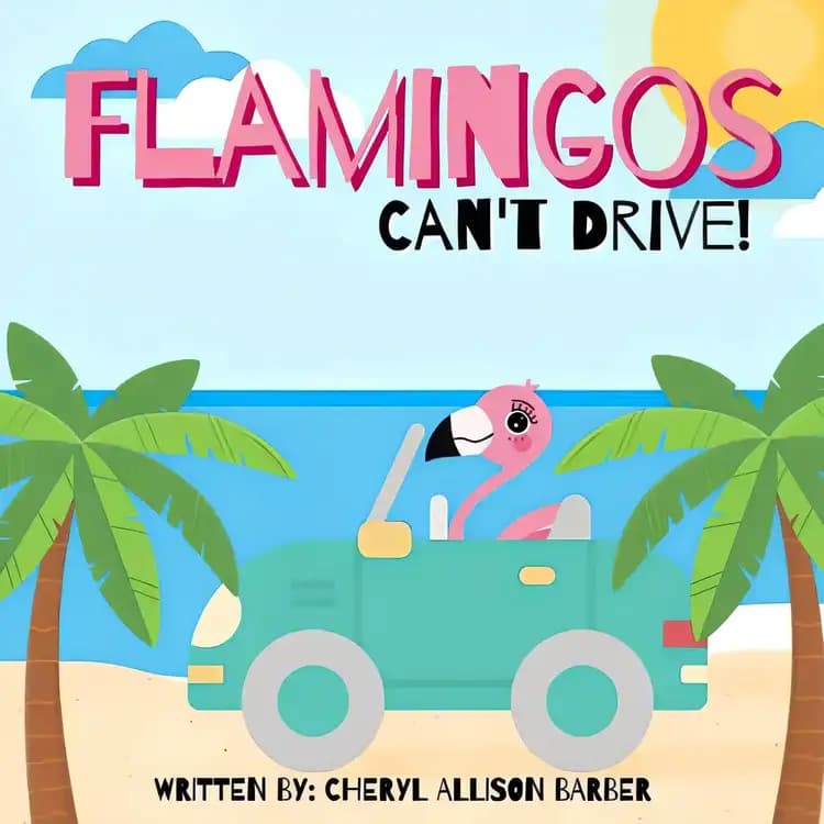 Book cover of 'Flamingos Can't Drive: A Motivational Children's Book About Believing In Yourself and Never Giving Up'