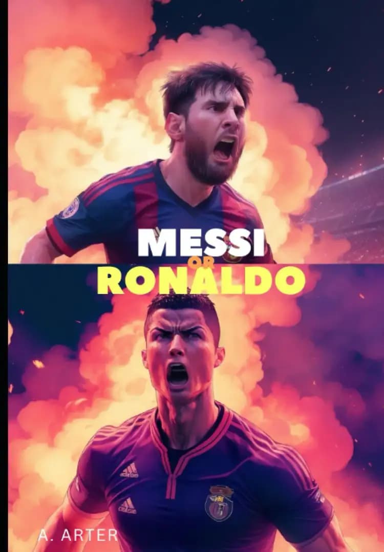 Book cover of 'Messi vs Cristiano Ronaldo - War of the Titans: Kids and Beyond Illustrated Book: Who is Better? The Truth'