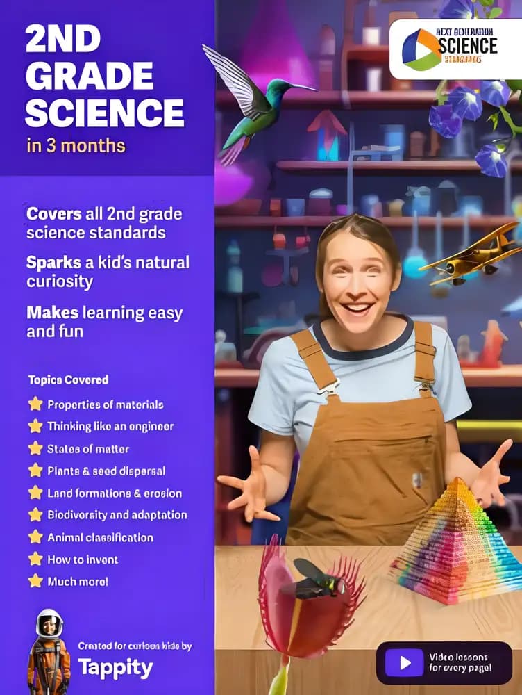 Book cover of 'Tappity STEM School: 2nd Grade Science: Learn all of 2nd grade science in 90 days'