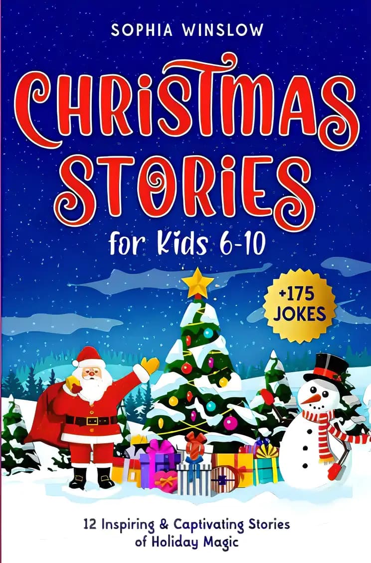 Book cover of 'Christmas Stories for Kids 6-10: 12 Inspiring & Captivating Stories of Holiday Magic + 175 Christmas Jokes Included'